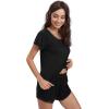 GYS Women’s Bamboo Viscose Pajama Sets – Cooling Short Sleeve Sleepwear for Night Sweats, Moisture Wicking Summer Pjs(Black)