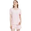 GYS Women’s Bamboo Viscose Pajama Sets – Cooling Short Sleeve Sleepwear for Night Sweats, Moisture Wicking Summer Pjs(Pink)