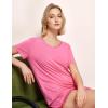 GYS Women’s Bamboo Viscose Pajama Sets – Cooling Short Sleeve Sleepwear for Night Sweats, Moisture Wicking Summer Pjs(Raspberry Pink)
