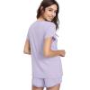 GYS Women’s Bamboo Viscose Pajama Sets – Cooling Short Sleeve Sleepwear for Night Sweats, Moisture Wicking Summer Pjs(Taro Purple)
