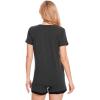 GYS Women’s Bamboo Viscose Pajama Sets – Cooling Short Sleeve Sleepwear for Night Sweats, Moisture Wicking Summer Pjs(V-neck Charcoal)