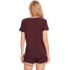 GYS Women’s Bamboo Viscose Pajama Sets – Cooling Short Sleeve Sleepwear for Night Sweats, Moisture Wicking Summer Pjs(V-neck Ficus Red)