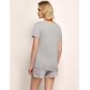 GYS Women’s Bamboo Viscose Pajama Sets – Cooling Short Sleeve Sleepwear for Night Sweats, Moisture Wicking Summer Pjs(V-neck Light Grey)