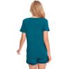GYS Women’s Bamboo Viscose Pajama Sets – Cooling Short Sleeve Sleepwear for Night Sweats, Moisture Wicking Summer Pjs(V-neck Teal Blue)