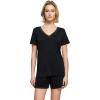 GYS Women’s Bamboo Viscose Pajama Sets – Cooling Short Sleeve Sleepwear for Night Sweats, Moisture Wicking Summer Pjs(V-neck Black)