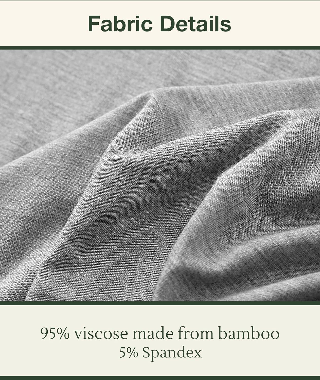 imageGYS Bamboo Viscose Womens Nightgowns Classic Short Sleeve V Neck Sleep DressHeather Grey