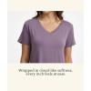 GYS Bamboo Viscose Women’s Nightgowns Classic Short Sleeve V Neck Sleep Dress(Violet)