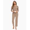 GYS Bamboo Viscose Women’s Pajama Sets Comfy 3/4 Sleeve Sleepwear Sets with Pockets(Camel)