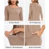 GYS Bamboo Viscose Women’s Pajama Sets Comfy 3/4 Sleeve Sleepwear Sets with Pockets(Camel)