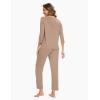 GYS Bamboo Viscose Women’s Pajama Sets Comfy 3/4 Sleeve Sleepwear Sets with Pockets(Camel)