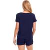 GYS Bamboo-Derived Viscose Women’s Pajama Shorts Set Short Sleeve Sleepwear with Shorts 2 Piece Sleep Pjs Set(Navy)