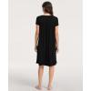 GYS House Dress for Women Puff Short Sleeve Moo Moos Pleated Bamboo Viscose Nightgowns Mumu Dresses(Black)