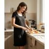GYS House Dress for Women Puff Short Sleeve Moo Moos Pleated Bamboo Viscose Nightgowns Mumu Dresses(Black)
