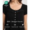 GYS House Dress for Women Puff Short Sleeve Moo Moos Pleated Bamboo Viscose Nightgowns Mumu Dresses(Black)