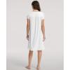 GYS House Dress for Women Puff Short Sleeve Moo Moos Pleated Bamboo Viscose Nightgowns Mumu Dresses(White)