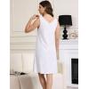 GYS Womens Bamboo-Derived Viscose Nightgowns Soft Sleeveless V Neck Nightdress Lightweight Sleep Shirt S-4XP(D- Grey Abstract Floral)