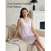 GYS Womens Bamboo-Derived Viscose Nightgowns Soft Sleeveless V Neck Nightdress Lightweight Sleep Shirt S-4XP(D- Mauve Ditsy Floral)