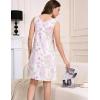 GYS Womens Bamboo-Derived Viscose Nightgowns Soft Sleeveless V Neck Nightdress Lightweight Sleep Shirt S-4XP(D- Pink Floral​)