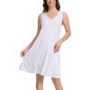 GYS Womens Bamboo-Derived Viscose Nightgowns Soft Sleeveless V Neck Nightdress Lightweight Sleep Shirt S-4XP(D- Grey Abstract Floral)