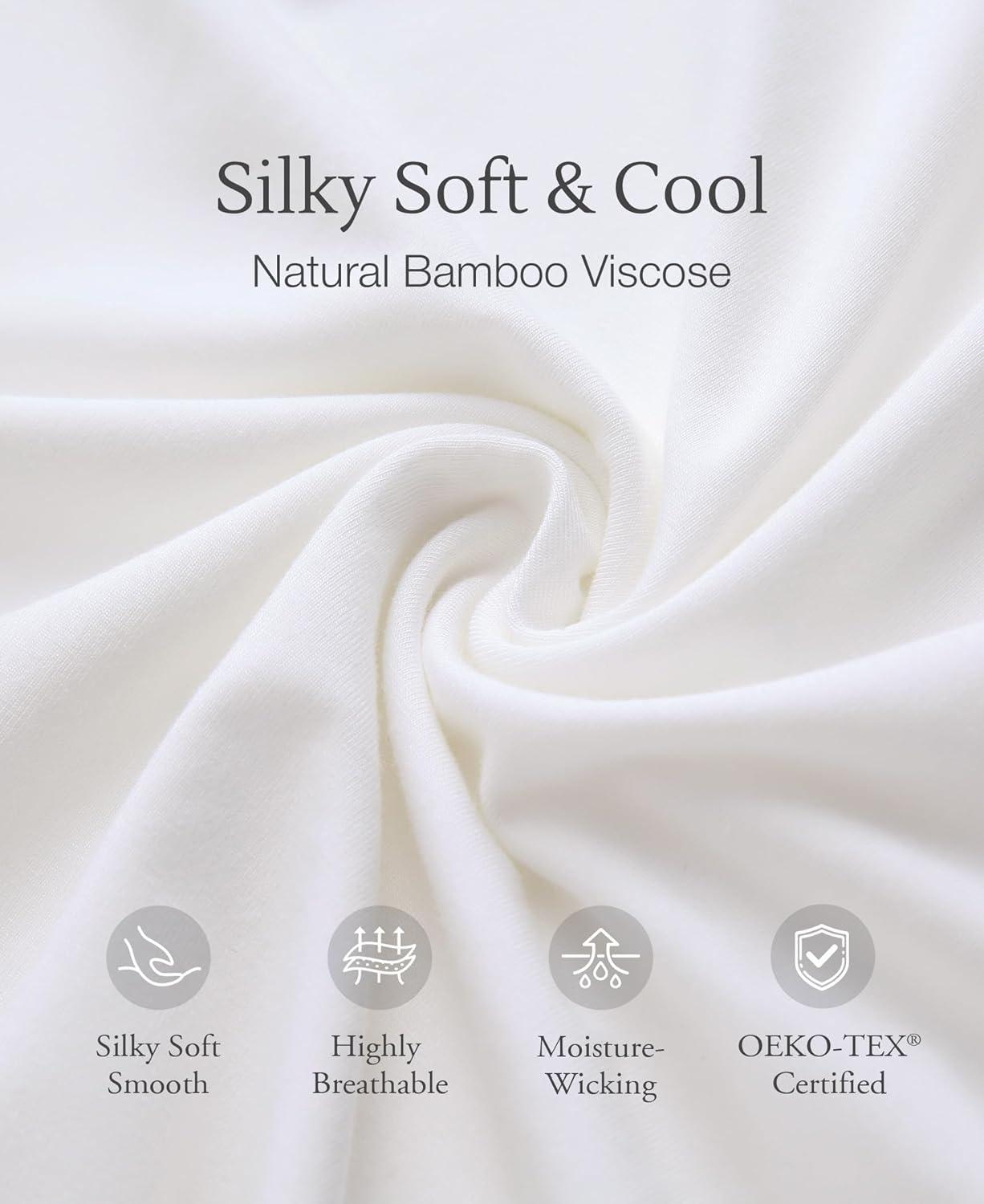 imageGYS Womens Bamboo Viscose Kimono Robes Soft Knit Bathrobe with Pockets and Fixed Waist Belt for Spa Hotel amp HomeWhite