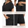 GYS Bamboo Viscose Womens Pajama Sets 2 Piece, Soft Short Sleeve Shirt and Bermuda Shorts Pajamas Set Lounge Sets(Black Stripe)