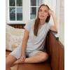 GYS Bamboo Viscose Womens Pajama Sets 2 Piece, Soft Short Sleeve Shirt and Bermuda Shorts Pajamas Set Lounge Sets(Grey Stripe)