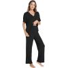 GYS Cooling Bamboo Viscose Pajamas Women Lightweight PJs Sets Moisture-Wicking Sleepwear for Hot Sleepers(Black)