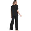 GYS Cooling Bamboo Viscose Pajamas Women Lightweight PJs Sets Moisture-Wicking Sleepwear for Hot Sleepers(Black)