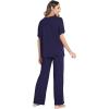GYS Cooling Bamboo Viscose Pajamas Women Lightweight PJs Sets Moisture-Wicking Sleepwear for Hot Sleepers(Navy)