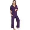 GYS Cooling Bamboo Viscose Pajamas Women Lightweight PJs Sets Moisture-Wicking Sleepwear for Hot Sleepers(Purple)