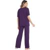 GYS Cooling Bamboo Viscose Pajamas Women Lightweight PJs Sets Moisture-Wicking Sleepwear for Hot Sleepers(Purple)