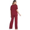 GYS Cooling Bamboo Viscose Pajamas Women Lightweight PJs Sets Moisture-Wicking Sleepwear for Hot Sleepers(Wine Red)