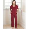 GYS Cooling Bamboo Viscose Pajamas Women Lightweight PJs Sets Moisture-Wicking Sleepwear for Hot Sleepers(Wine Red)