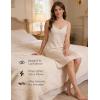 GYS Full Slip for Women Under Dress Non Cling Anti-Static Adjustable Spaghetti Strap Basic Cami Slip Dress(Beige//Knee-length)
