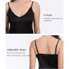 GYS Full Slip for Women Under Dress Non Cling Anti-Static Adjustable Spaghetti Strap Basic Cami Slip Dress(Black/Knee-length)