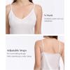 GYS Full Slip for Women Under Dress Non Cling Anti-Static Adjustable Spaghetti Strap Basic Cami Slip Dress(White/Knee-length)