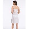 GYS Full Slip for Women Under Dress Non Cling Anti-Static Adjustable Spaghetti Strap Basic Cami Slip Dress(White/Knee-length)