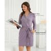 GYS Women’s Bamboo Viscose Kimono Robes Soft Knit Bathrobe with Pockets and Fixed Waist Belt for Spa, Hotel & Home(Violet)