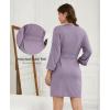 GYS Women’s Bamboo Viscose Kimono Robes Soft Knit Bathrobe with Pockets and Fixed Waist Belt for Spa, Hotel & Home(Violet)