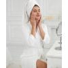 GYS Women’s Bamboo Viscose Kimono Robes Soft Knit Bathrobe with Pockets and Fixed Waist Belt for Spa, Hotel & Home(White)