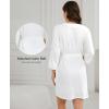 GYS Women’s Bamboo Viscose Kimono Robes Soft Knit Bathrobe with Pockets and Fixed Waist Belt for Spa, Hotel & Home(White)