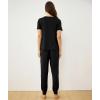 GYS Womens Cooling Bamboo Viscose Pajamas Set Summer Short Sleeve PJs Sets Moisture-Wicking Sleepwear for Night Sweats(Black)