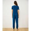 GYS Womens Cooling Bamboo Viscose Pajamas Set Summer Short Sleeve PJs Sets Moisture-Wicking Sleepwear for Night Sweats(Ink Blue)