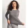 GYS Women’s Pajama Tops Bamboo Viscose Soft and Moisture-Wicking Long Sleeve Underwear Base Layer(Crew Neck-grey)