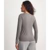 GYS Women’s Pajama Tops Bamboo Viscose Soft and Moisture-Wicking Long Sleeve Underwear Base Layer(Crew Neck-grey)