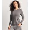 GYS Women’s Pajama Tops Bamboo Viscose Soft and Moisture-Wicking Long Sleeve Underwear Base Layer(Crew Neck-grey)