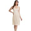 GYS Full Slip for Women Under Dress Non Cling Anti-Static Adjustable Spaghetti Strap Basic Cami Slip Dress(Beige//Knee-length)