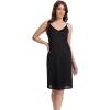 GYS Full Slip for Women Under Dress Non Cling Anti-Static Adjustable Spaghetti Strap Basic Cami Slip Dress(Black/Knee-length)