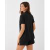 GYS Women’s Pajama Set Bamboo Viscose Short Sleeve Button Down 2 Piece Sleep Sets(Black)
