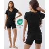 GYS Bamboo Viscose Pajama Sets for Women 2 Piece, Matching Fitted Loungewear, Buttery-soft Comfywear Summer Pjs Set(Black)